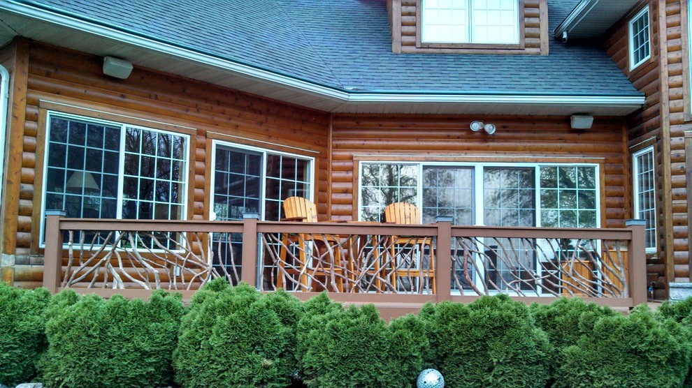 Example of a mountain style backyard deck design