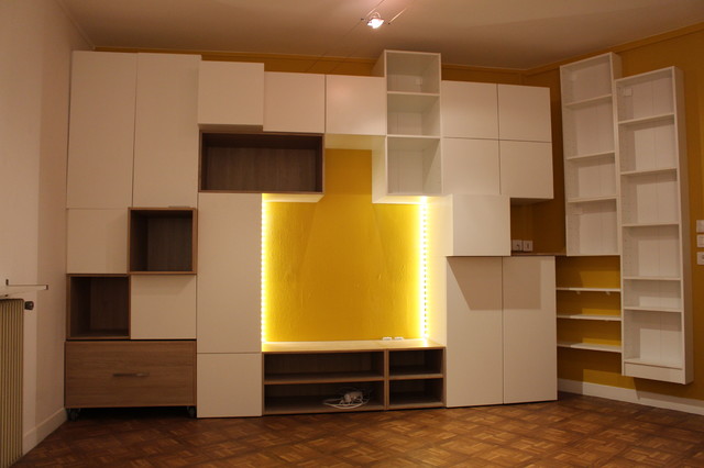 r&eacute;novation salon/entr&eacute;e contemporary-vardagsrum
