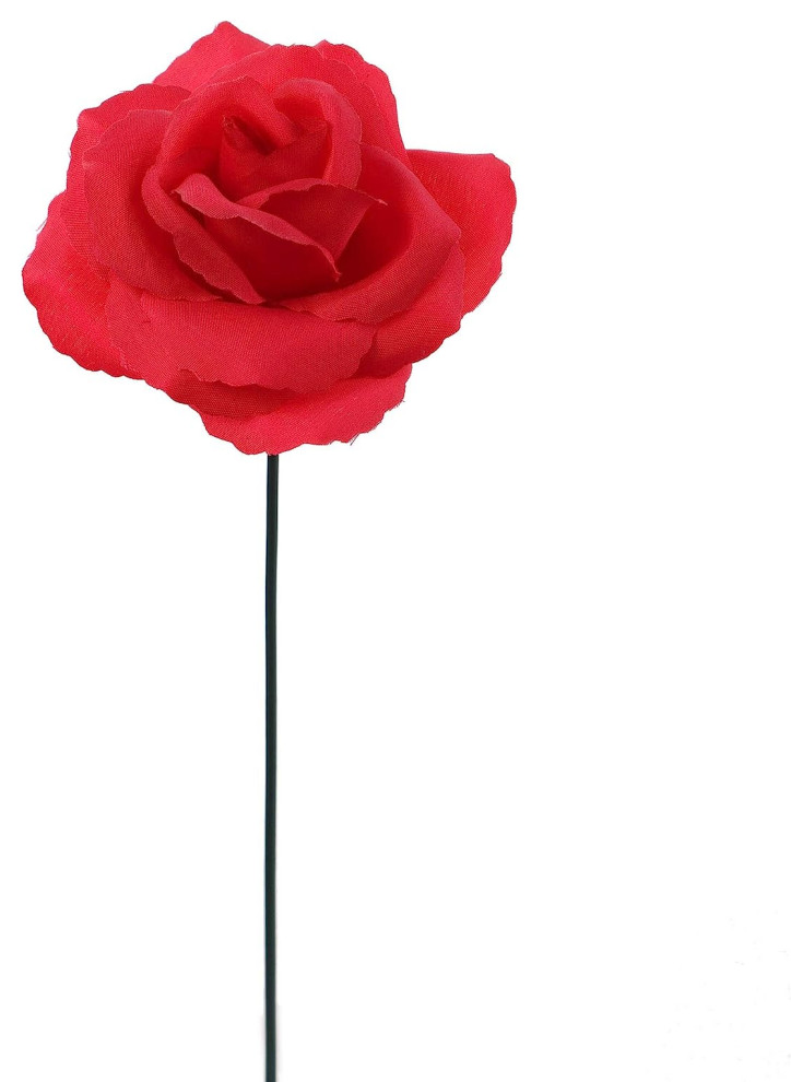 Exquisite Silk Rose Picks - Set of 50 - Romantic 8" Stems, Deep Pink