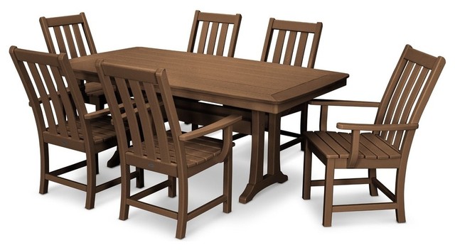 Polywood Vineyard 7 Piece Dining Set In Teak
