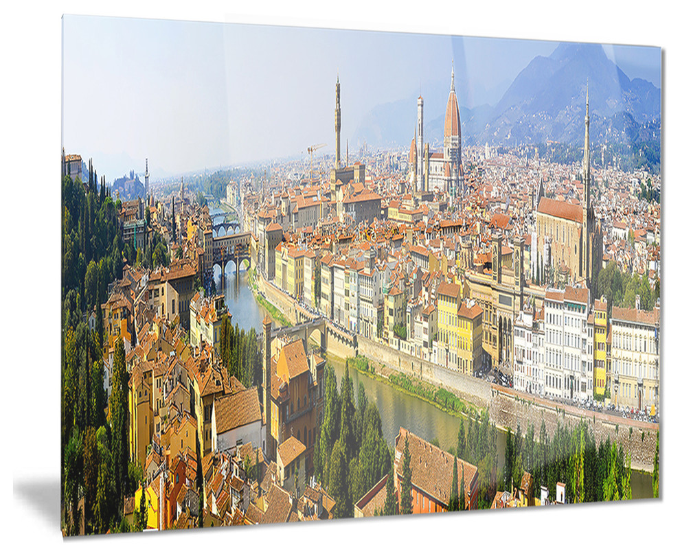  Florence Panoramic View  Cityscape Photo Metal Wall Art Contemporary