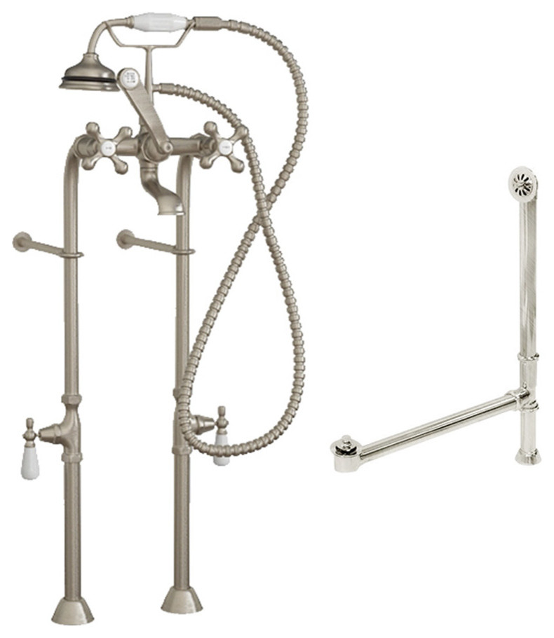 Complete Free Standing Package for Clawfoot Tub Faucet assembly BN