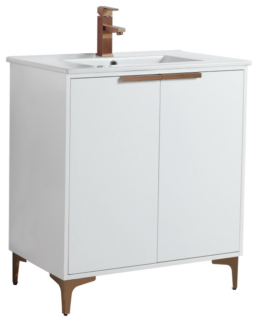 Wilmington Bath Vanity, 30 Inch Midcentury Bathroom Vanities And