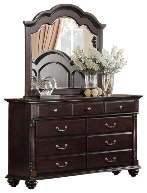 Tomkins Colonial Dresser Mirror Dark Cherry Traditional