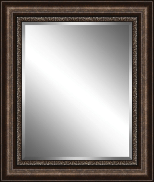 Traditional Brown And Gold Framed Beveled Plate Glass Mirror Gold Framed Beveled Plate Glass Mirror