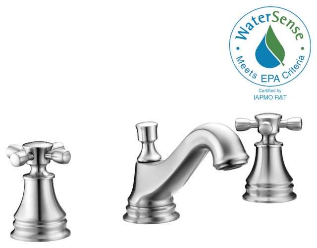 Melody Series 8"Widespread 2Handle MidArc Bathroom Faucet, Brushed Nickel Traditional