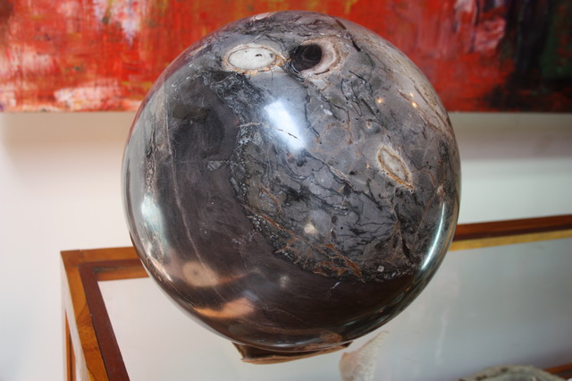 Petrified Wood Sphere from Indonesia