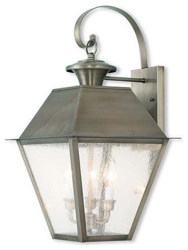 Mansfield Outdoor Wall Lantern, Vintage Pewter - Traditional - Outdoor Wall Lights And Sconces ...