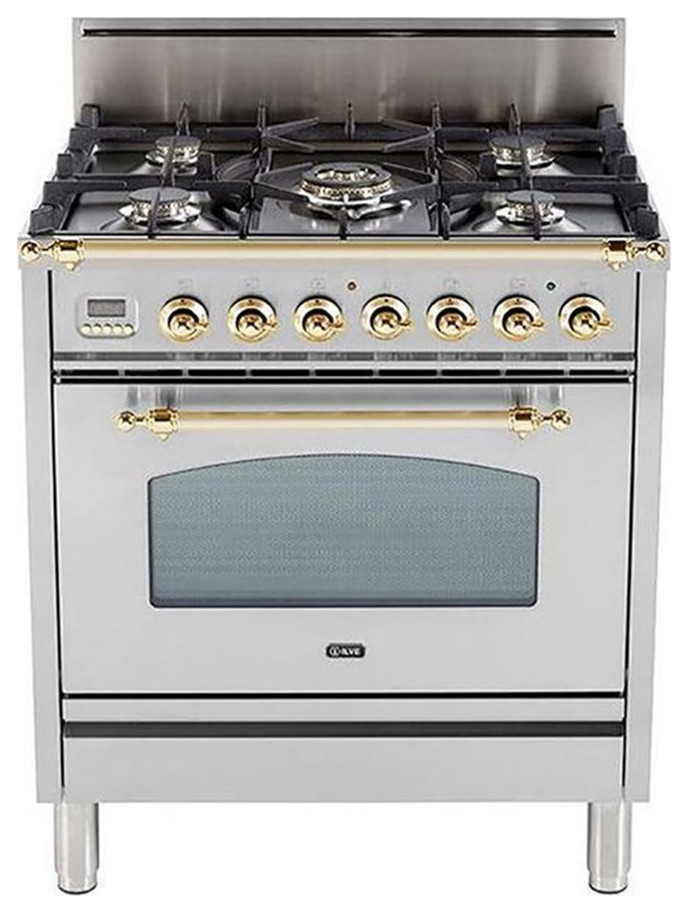 ILVE Nostalgie 30" LP Stainless Steel Metal Single Oven Gas Range in