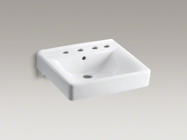 KOHLER Soho(R) 20" x 18" wall-mount/concealed arm carrier bathroom sink with 8"