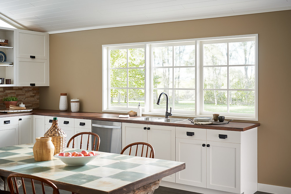 Example of a mountain style kitchen design in Orange County