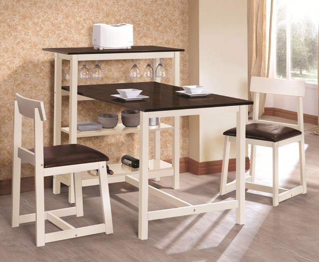 Breakfast Table & Stool Set with Built-In Storage