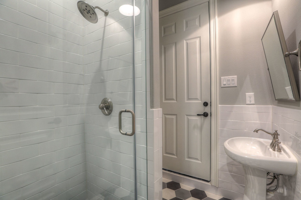 Example of a transitional bathroom design in Houston