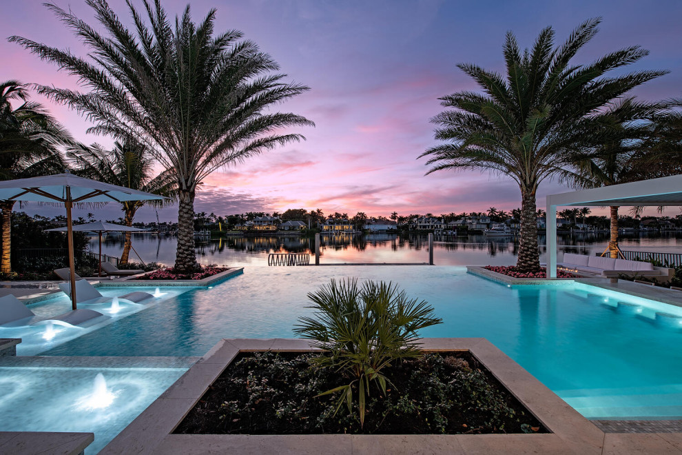 Example of a transitional pool design in Miami