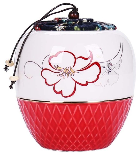 Ceramic Tea Storage Container, 4.3"x5.5", 39 Contemporary Kitchen
