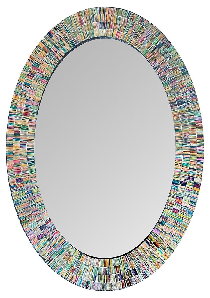 Bohemian Rainbow Rhapsody Glass Mosaic Wall Mirror Contemporary Mirrors By Decors Houzz - Home Decorators Collection Mosaic Mirror