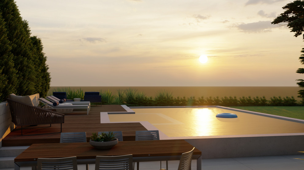 Inspiration for a modern pool remodel in Los Angeles