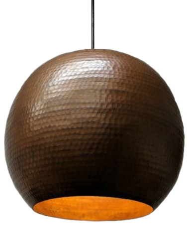 copper orb pendant light