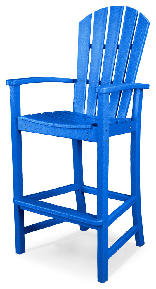 Polywood Palm Coast Bar Chair, Pacific Blue