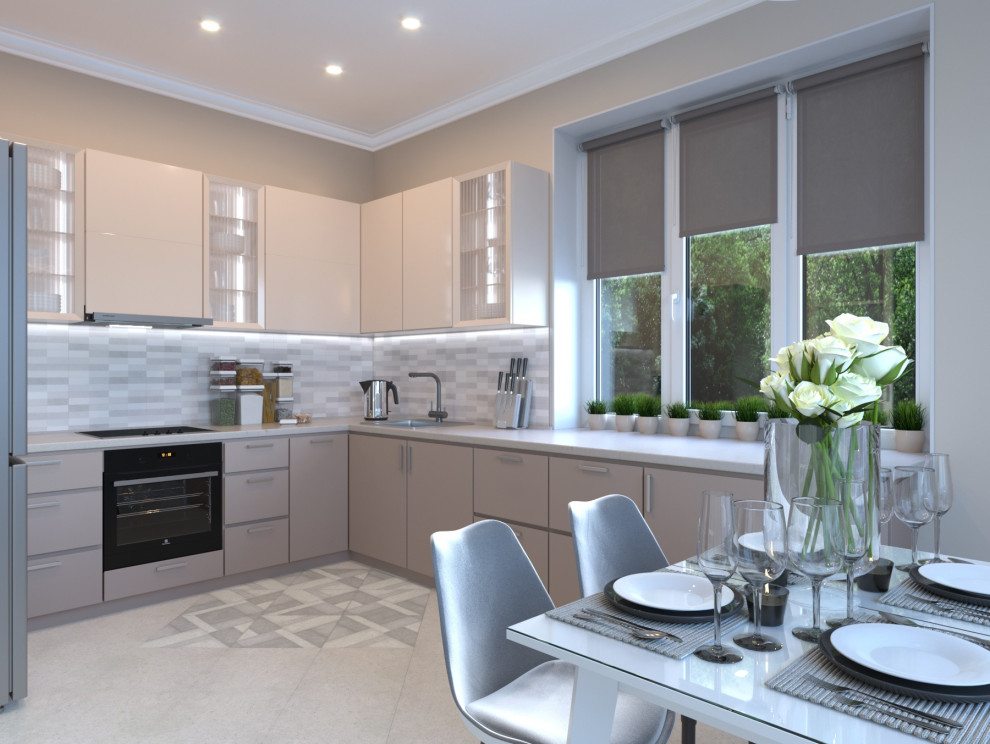 Кухня - гостиная в коттедже