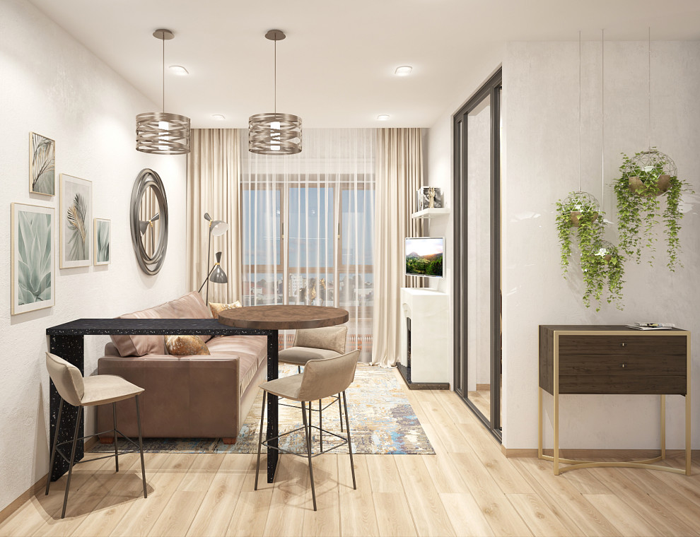 Квартира для двоих в американском стиле