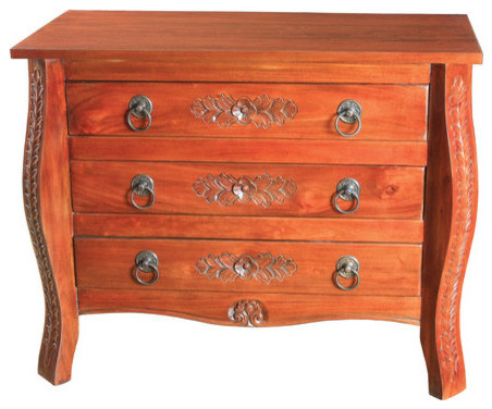 Sterling Industries Hollister Aged Chest With 3 Drawers, Mahogany Stain