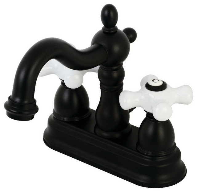 Kingston Brass KB1600PX Heritage 4 in. Centerset Bathroom Faucet, Matte