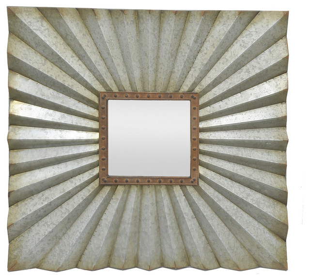Three Hands Metal Wall Mirror Gray 32