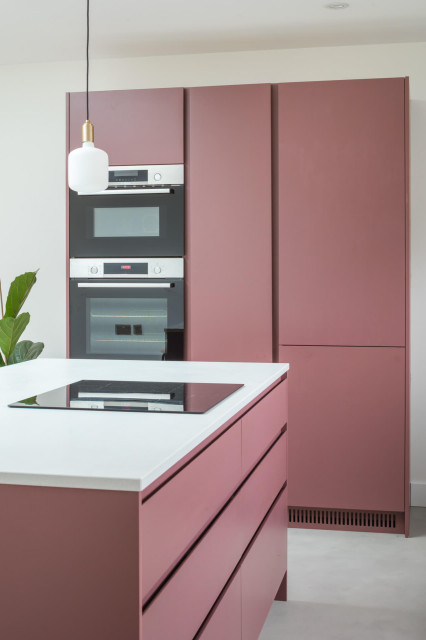 Handleless Plum Kitchen contemporary-kitchen