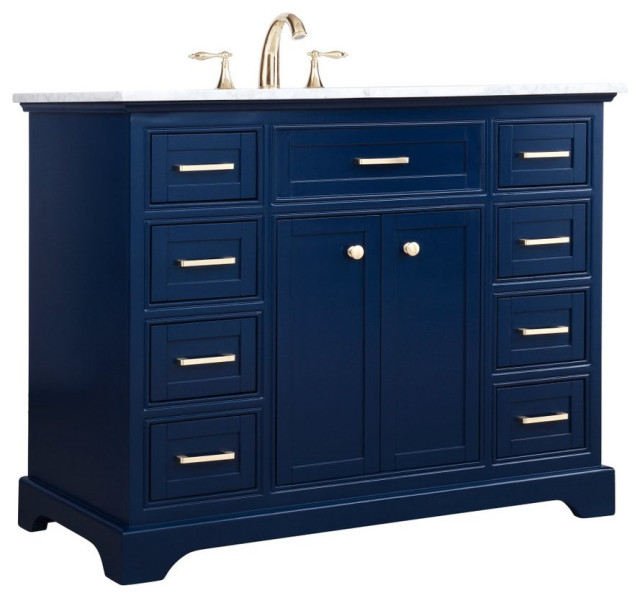 Elegant Decor Americana Bathroom Vanity Blue - Transitional - Bathroom ...