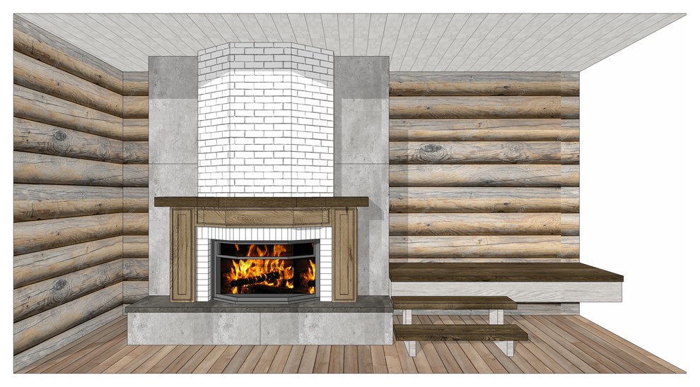 Камин в загородном доме