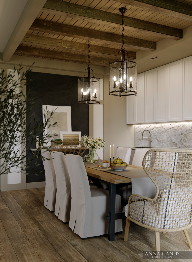 Домик в деревне в природных оттенках.