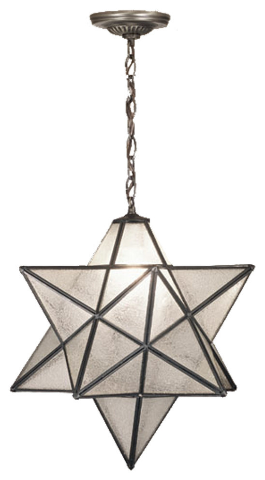 24W Moravian Star Clear Seeded Pendant