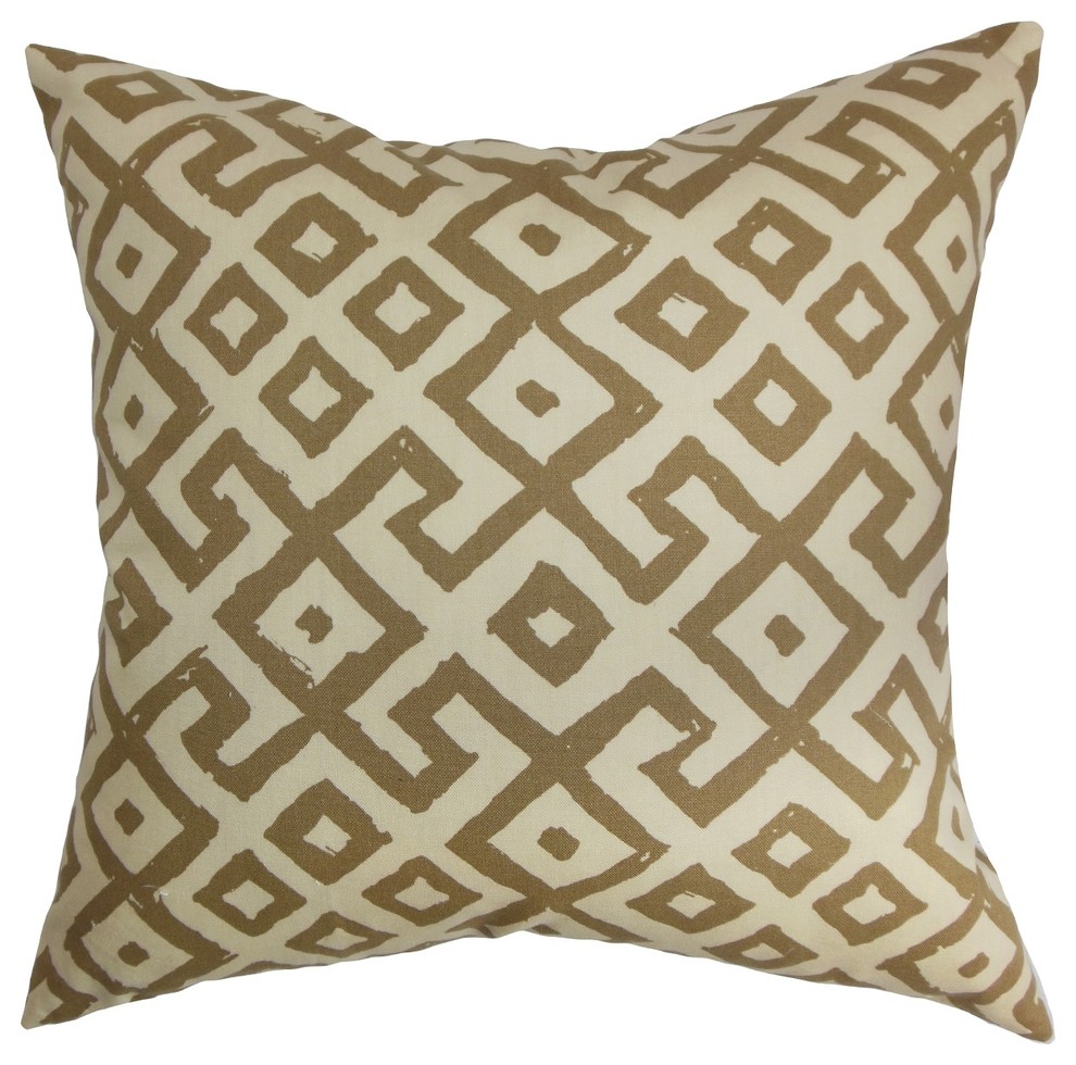 Aban Geometric Pillow Cocoa 18"x18"