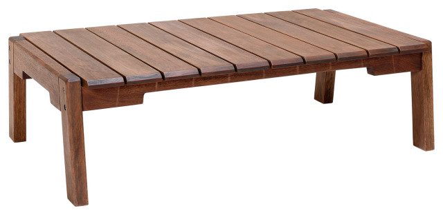 Otero Eucalyptus Wood Outdoor Coffee Table - Transitional - Outdoor ...
