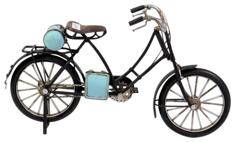 Decorative Metal Model Bicycle in Baby Blue - Industrial - Decorative