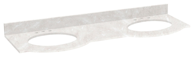 61.8" W x 23.8" D Marble Top, Beige Color For 4" o.c. Faucet