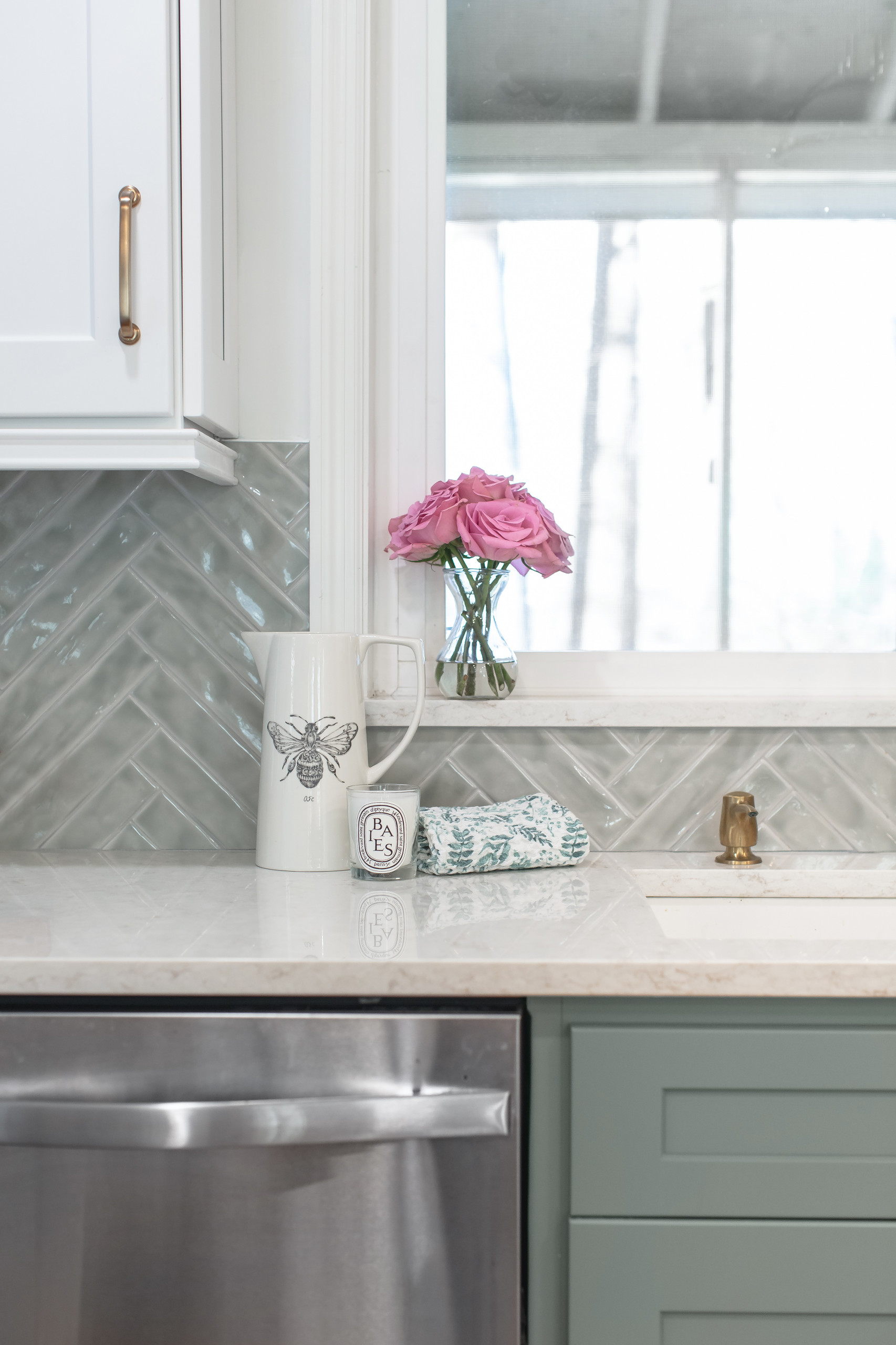 EAST COBB green and white kitchen