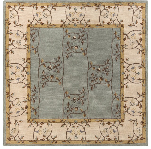 Surya Caesar CAE1100 Green/Neutral Arts and Crafts Area