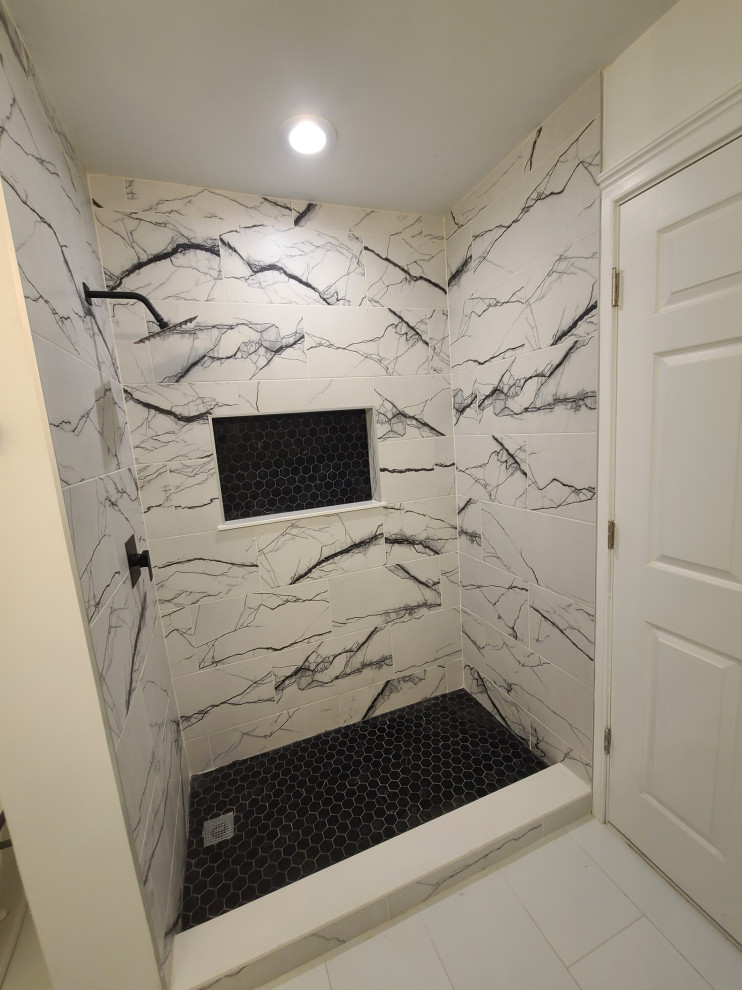 Custom Marbled Tile | Bathroom Design and Build
