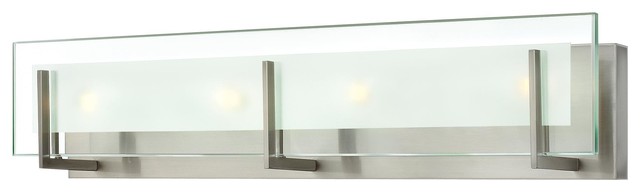 Modern Bathroom Lighting Brushed Nickel hinkley 5654 latitude 4 light bath bar - contemporary - bathroom Modern Bathroom Lighting Brushed Nickel hinkley 5654 latitude 4 light bath bar - contemporary - bathroom