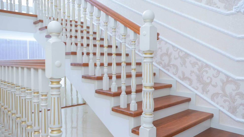 Проект 3 - Облицовка монолитной лестницы дубом на заказ