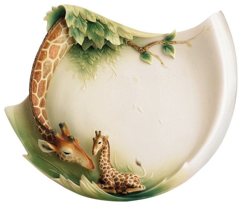 Franz Porcelain Collection Giraffe Endless Beauty Tray Large