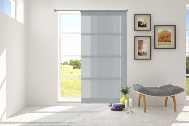 Daily Grey Light Filtering Panel Track Blinds Contemporary