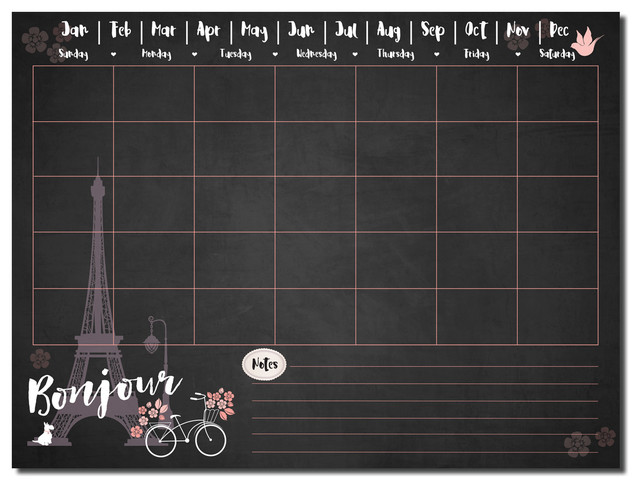 R2h Methods Bonjour Dry Erase Monthly Calendar On Artplexi