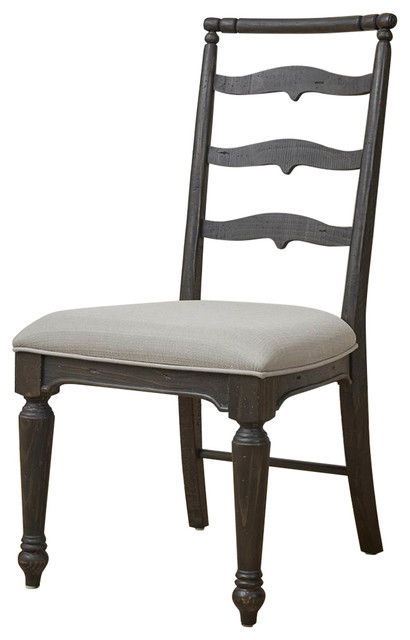Dining Chair in Distressed Anvil Black - Set of 2