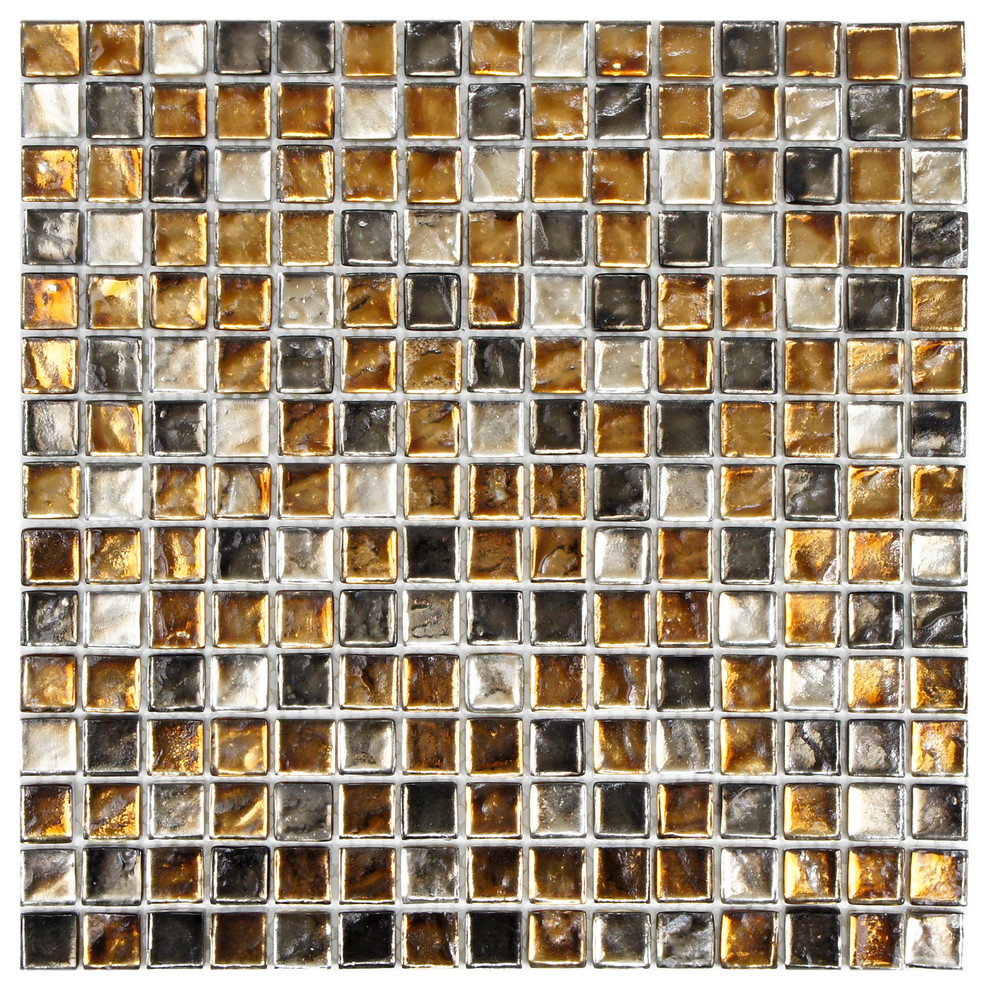 SomerTile Illuminia 12x12 Square Radium Glass Mosaic Wall Tile (Pack of 10)