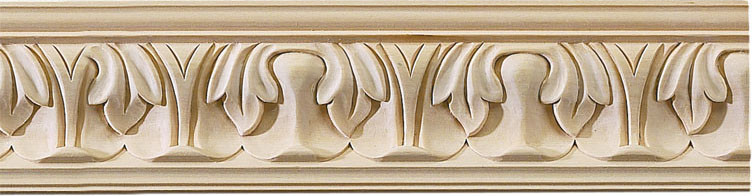 Wayland Carved Crown Molding, Small, Cherry Wood