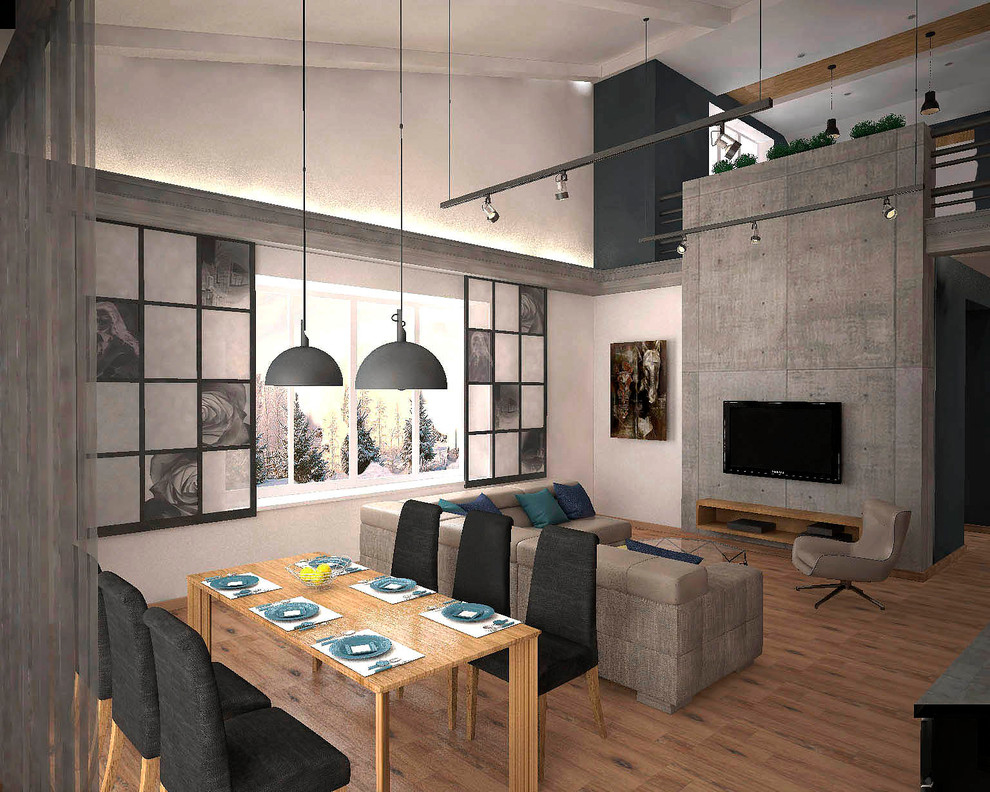 Гостиная в стиле лофт