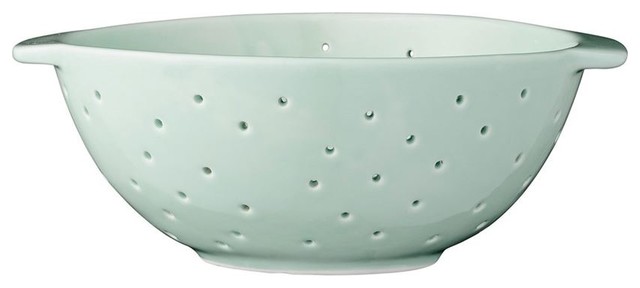 Round Ceramic Olivia Mint Green Colander